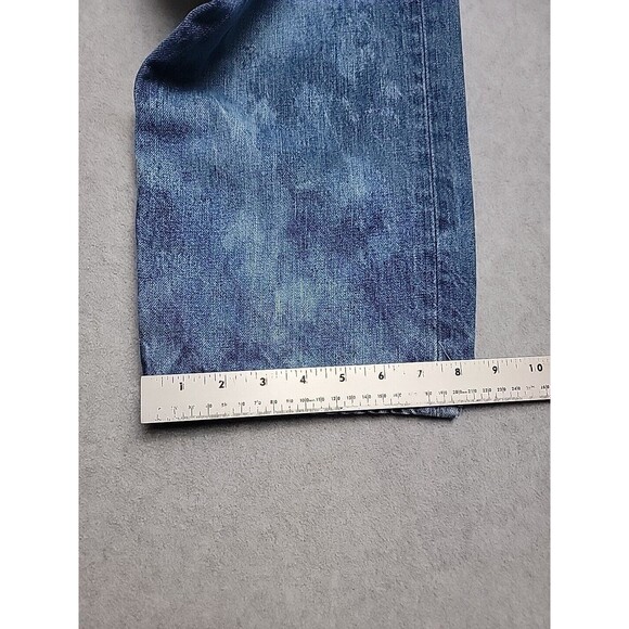 Levis 501 Jeans Mens 40x33 Straight Button Fly Dark Blue Bleach High Rise Cotton - Picture 4 of 14